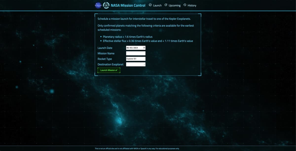 Image showing the NASA Project - Zero To Mastery project